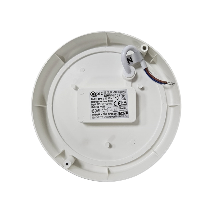 LEd Väli laevalgusti LED/15W/230V 4200K d. 15,5 cm IP64 valge