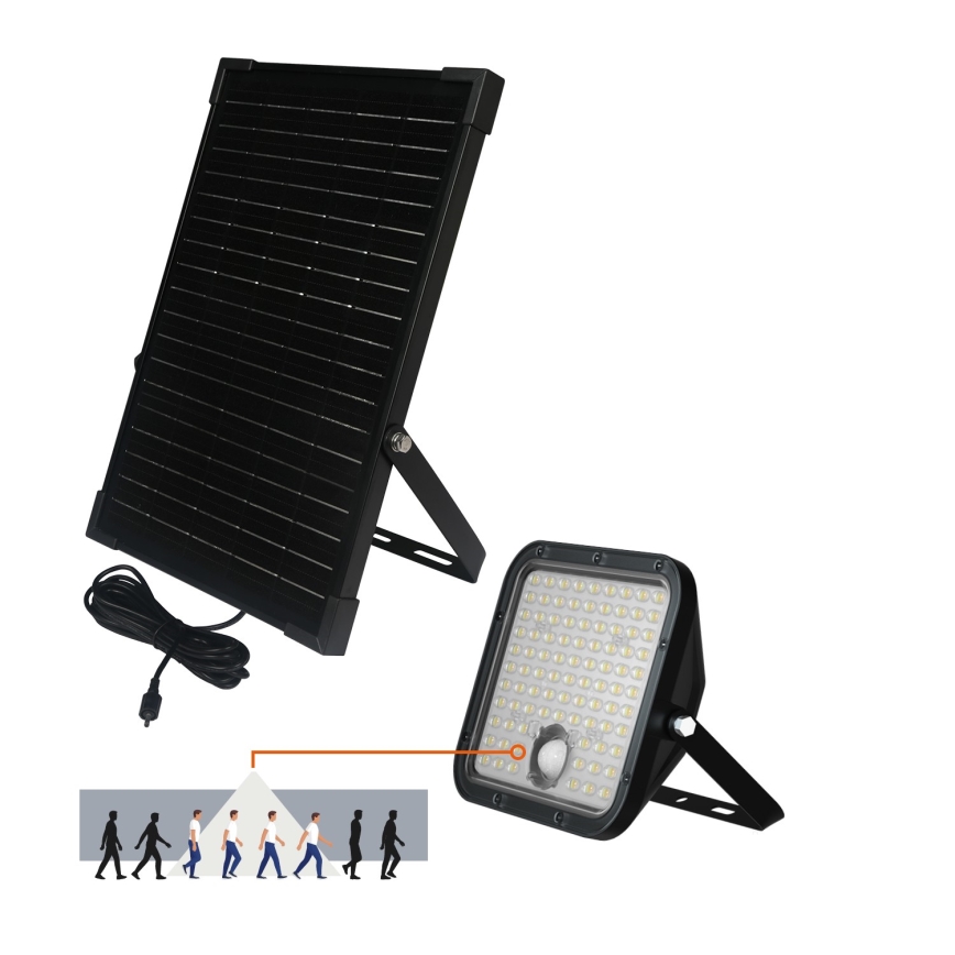 LED Väli päikesepaneeliga prožektor anduriga LED/30W/6,4V IP65 3000/4000K + kaugjuhtimispult