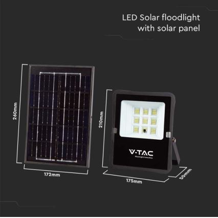LED Väli päikesepaneeliga prožektor LED/6W/3,2V 6400K IP65 + kaugjuhtimispult
