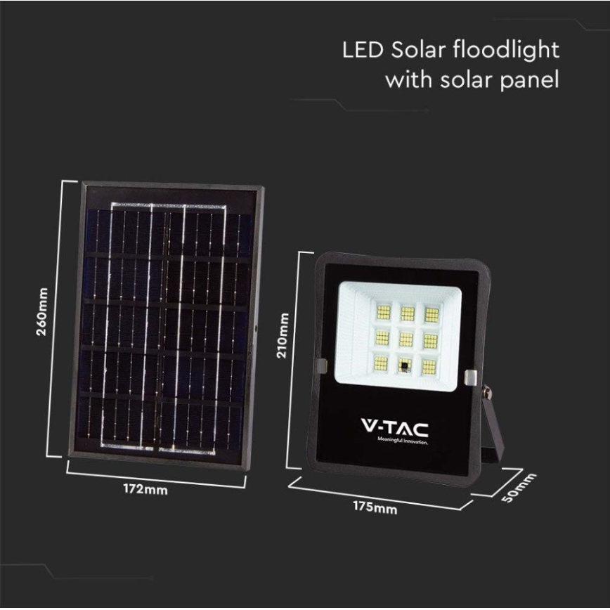 LED Väli päikesepaneeliga prožektor LED/6W/3,2V 6400K IP65 + kaugjuhtimispult