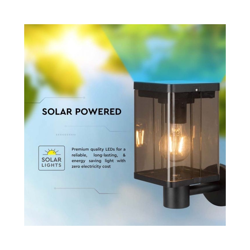 LED Väli päikesepaneeliga seinavalgusti anduriga LED/2,5W/3,7V 3000K IP54