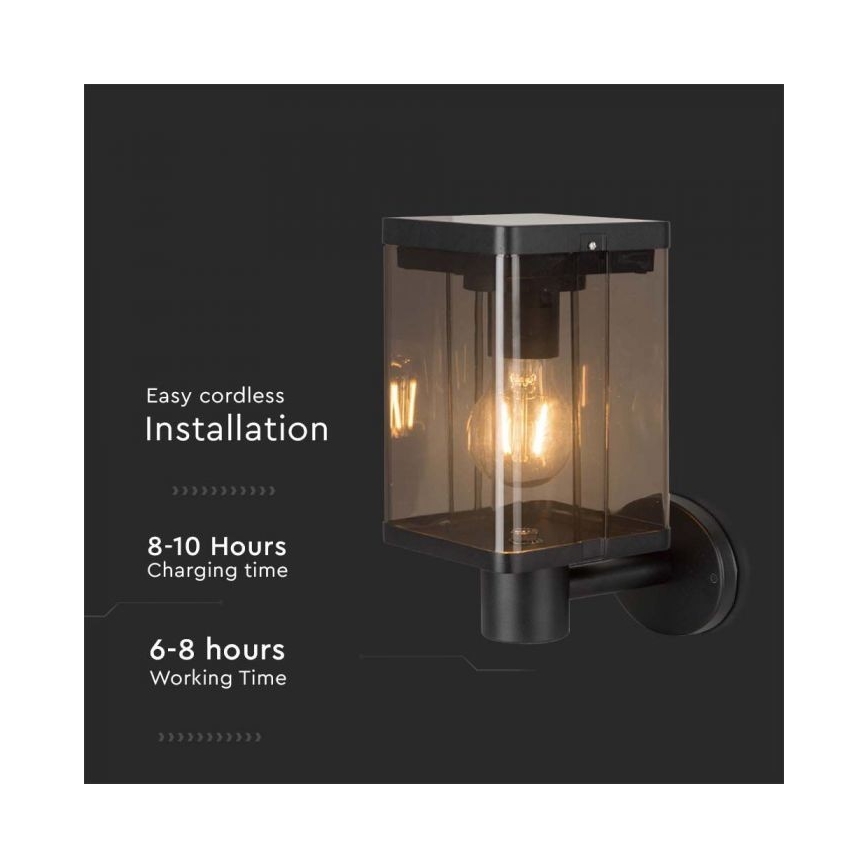 LED Väli päikesepaneeliga seinavalgusti anduriga LED/2,5W/3,7V 3000K IP54
