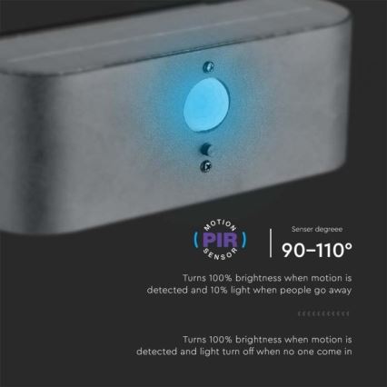 LED Väli päikesepaneeliga seinavalgusti anduriga LED/2,5W/3,7V 3000K IP54 2000 mAh