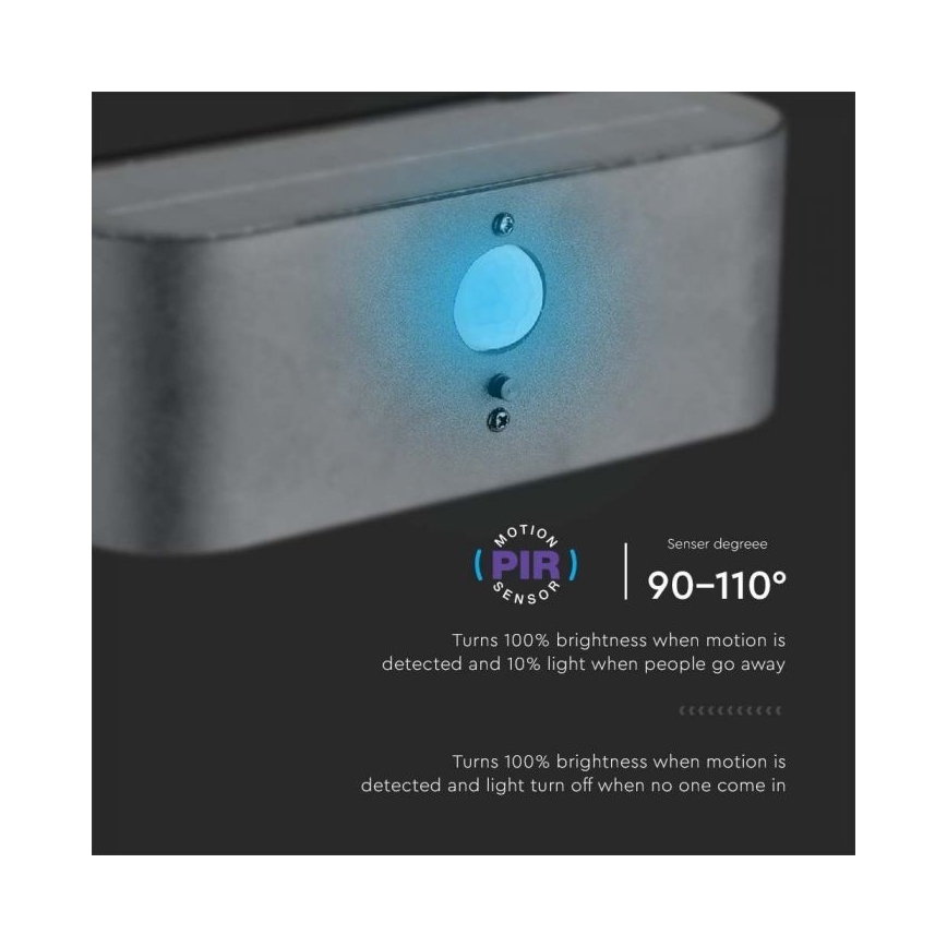 LED Väli päikesepaneeliga seinavalgusti anduriga LED/2,5W/3,7V 3000K IP54 2000 mAh