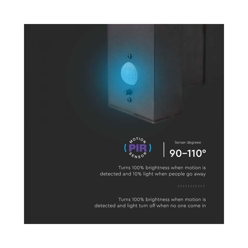LED Väli päikesepaneeliga seinavalgusti anduriga LED/5,5W/3,7V 3000K IP54 2000 mAh