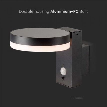 LED Väli päikesepaneeliga seinavalgusti anduriga LED/5,5W/3,7V 3000K IP54 2000 mAh