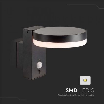 LED Väli päikesepaneeliga seinavalgusti anduriga LED/5,5W/3,7V 3000K IP54 2000 mAh