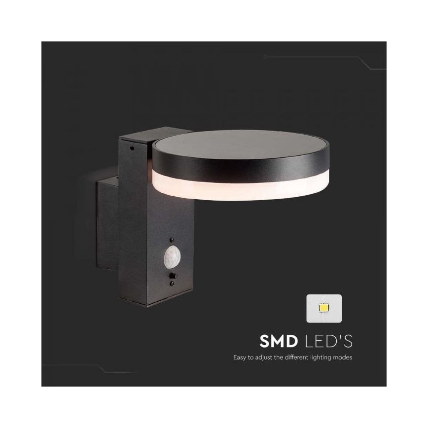 LED Väli päikesepaneeliga seinavalgusti anduriga LED/5,5W/3,7V 3000K IP54 2000 mAh