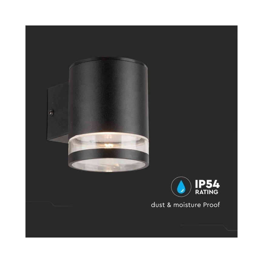 LED Väli päikesepaneeliga seinavalgusti LED/1W/3,7V 3000K IP54 must