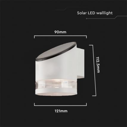 LED Väli päikesepaneeliga seinavalgusti LED/1W/3,7V 3000K IP54 valge