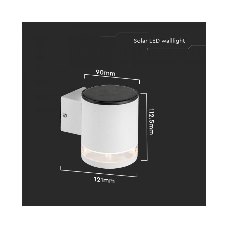 LED Väli päikesepaneeliga seinavalgusti LED/1W/3,7V 3000K IP54 valge