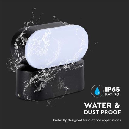 LED Väli paindlik seinavalgusti LED/5W/230V 3000K IP65 must