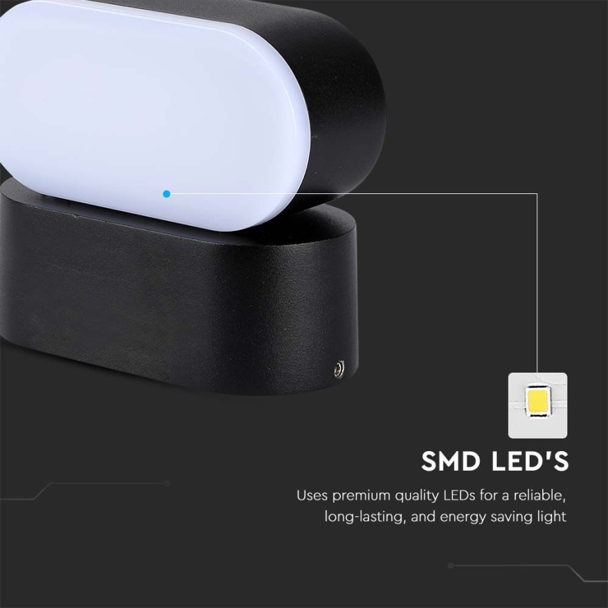 LED Väli paindlik seinavalgusti LED/5W/230V 3000K IP65 must