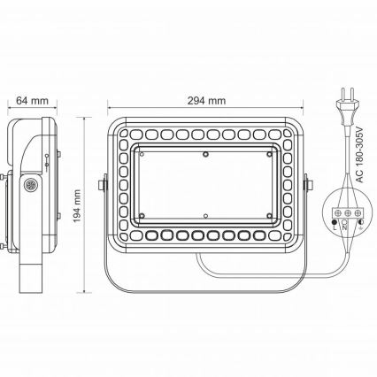 LED Väli prožektor PROFI LED/100W/180-305V IP65