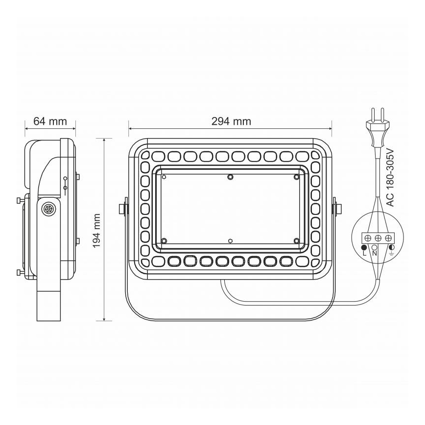 LED Väli prožektor PROFI LED/100W/180-305V IP65