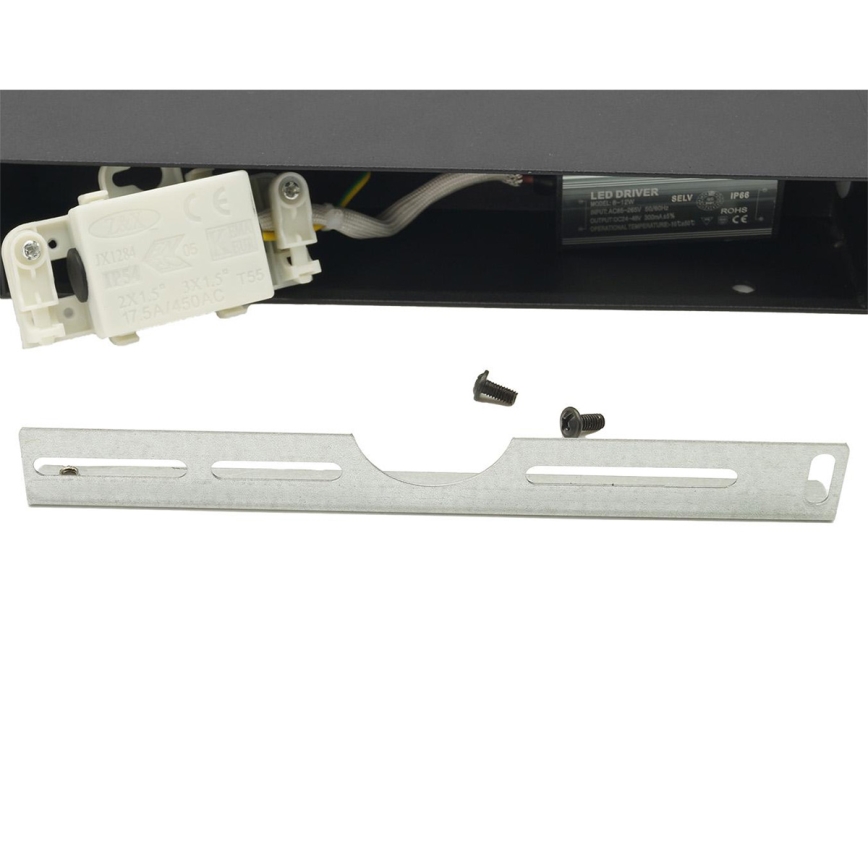 LED Paindlik Väli seinavalgusti 2xLED/16W/230V IP54 90 cm must