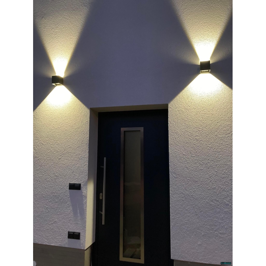 LED Väli seinavalgusti 2xLED/3W/230V IP54 antratsiit