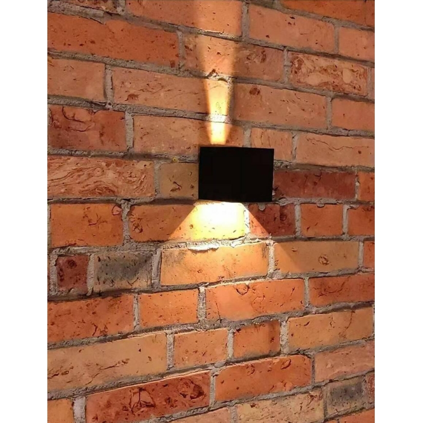 LED Väli seinavalgusti 2xLED/3W/230V IP54 must