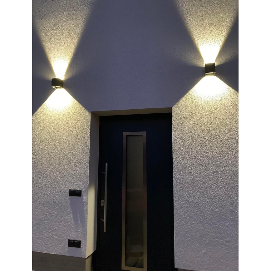 LED Väli seinavalgusti 2xLED/3W/230V IP54 must