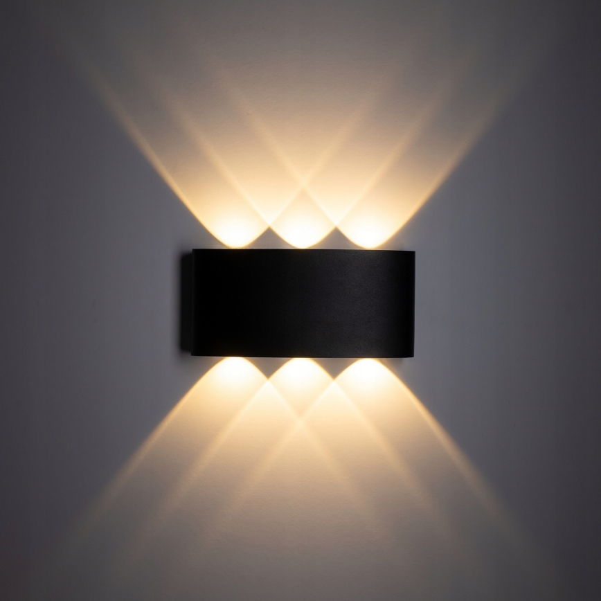 LED Väli seinavalgusti ARROW 6xLED/1W/230V IP54 must
