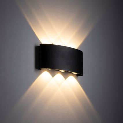 LED Väli seinavalgusti ARROW 6xLED/1W/230V IP54 must