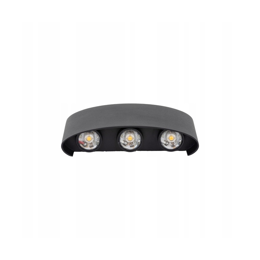 LED Väli seinavalgusti ARROW 6xLED/1W/230V IP54 must
