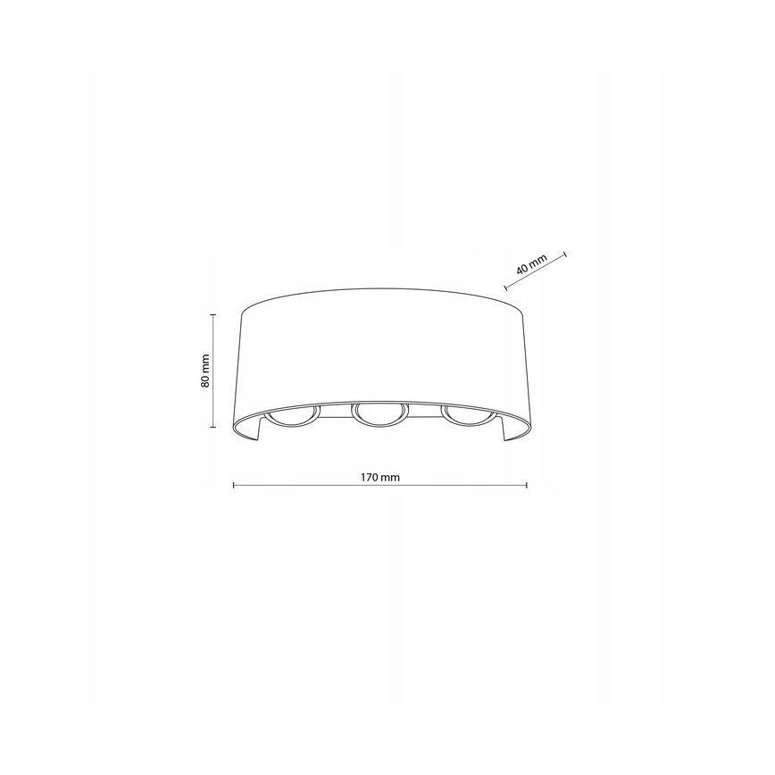 LED Väli seinavalgusti ARROW 6xLED/1W/230V IP54 must