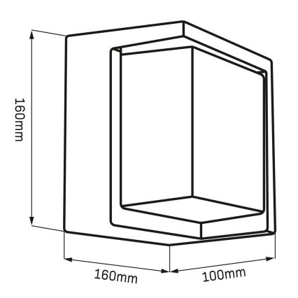 LED Väli seinavalgusti ESSEN LED/12W/230V IP44 must
