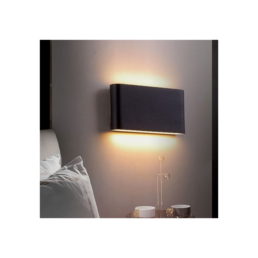 LED Väli seinavalgusti FLOW 2xLED/3W/230V IP54 4000K antratsiit