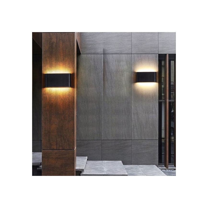 LED Väli seinavalgusti FLOW 2xLED/3W/230V IP54 4000K antratsiit