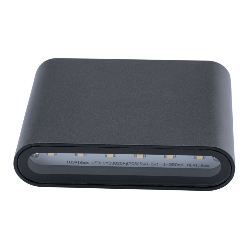 LED Väli seinavalgusti FLOW 2xLED/3W/230V IP54 must