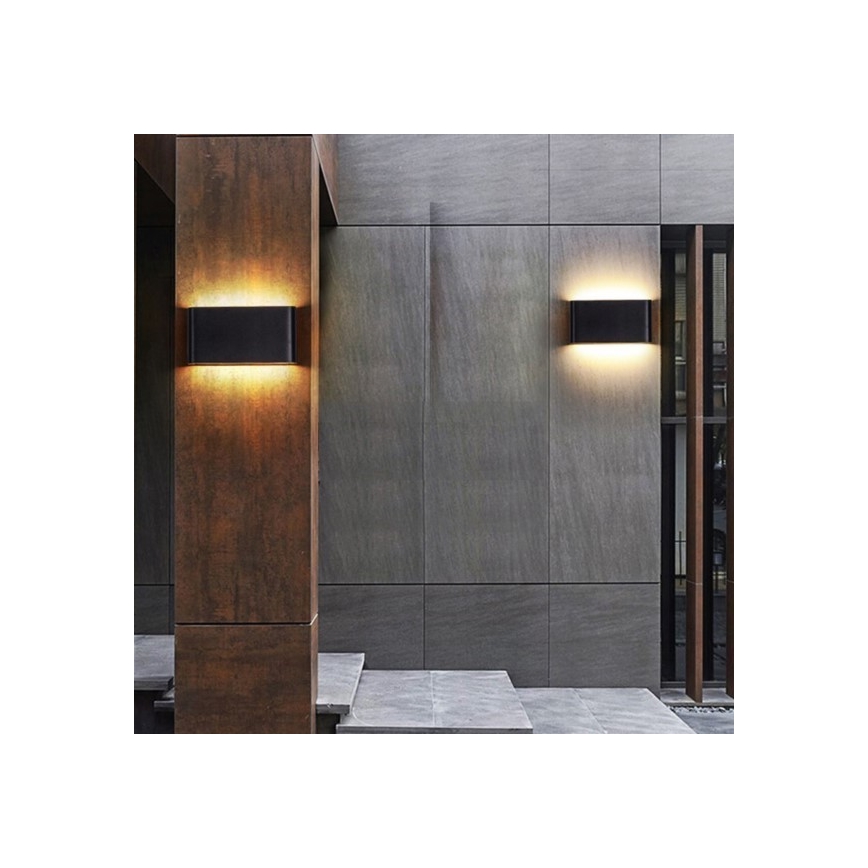 LED Väli seinavalgusti FLOW 2xLED/6W/230V IP54 3000K must