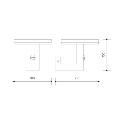 LED Väli seinavalgusti koos anduriga BARI LED/10W/230V 4000K IP54 antratsiit
