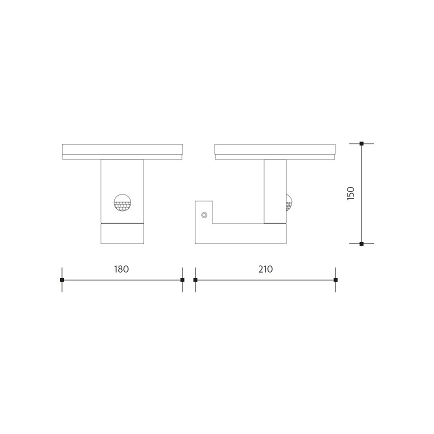LED Väli seinavalgusti koos anduriga BARI LED/10W/230V 4000K IP54 antratsiit