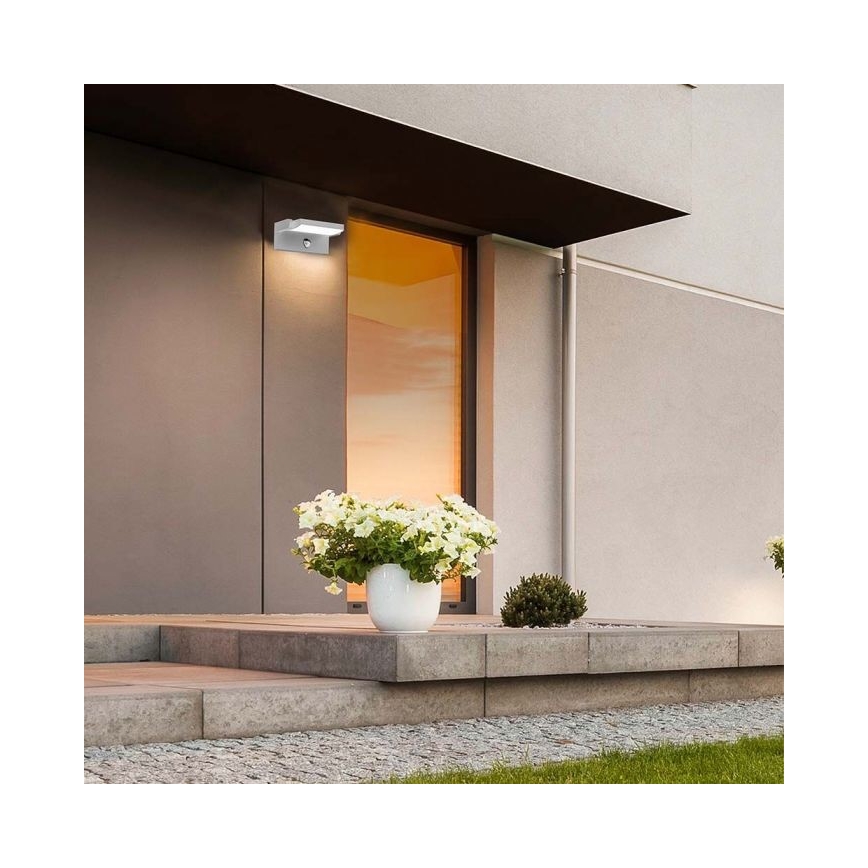 LED Väli seinavalgusti koos anduriga LED/17W/230V 3000K IP65 must