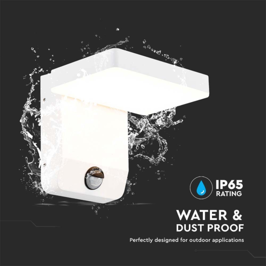 LED Paindlik väli seinavalgusti koos anduriga LED/17W/230V IP65 4000K valge