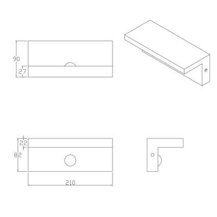 LED Väli seinavalgusti koos anduriga TESA LED/10W/230V IP54 must