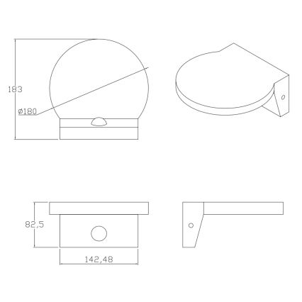 LED Väli seinavalgusti koos anduriga TESA LED/10W/230V IP54 must