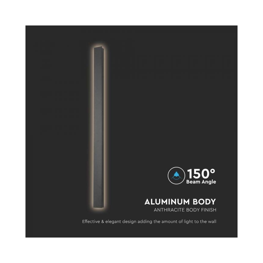 LED Väli seinavalgusti LED/10W/230V 3000K IP65 antratsiit