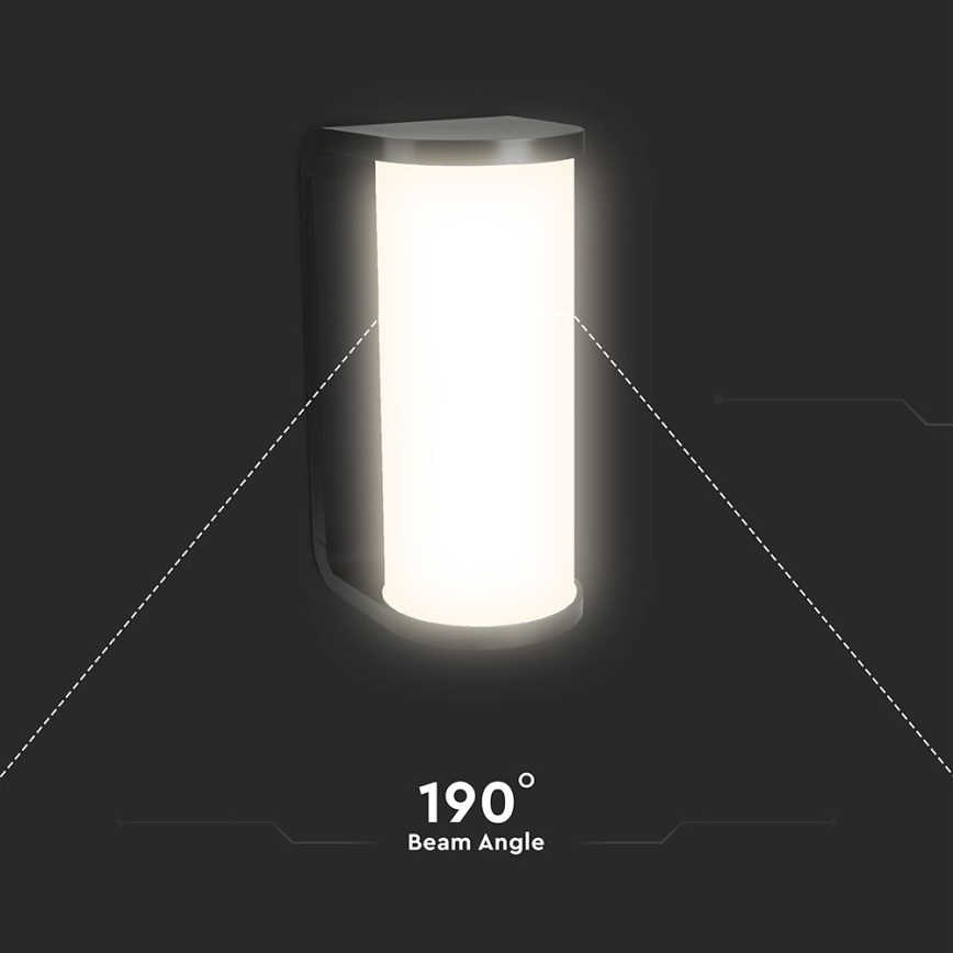 LED Väli seinavalgusti LED/12W/230V 3000/4200/6500K IP65 must