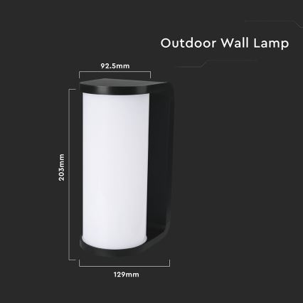 LED Väli seinavalgusti LED/12W/230V 3000/4200/6500K IP65 must
