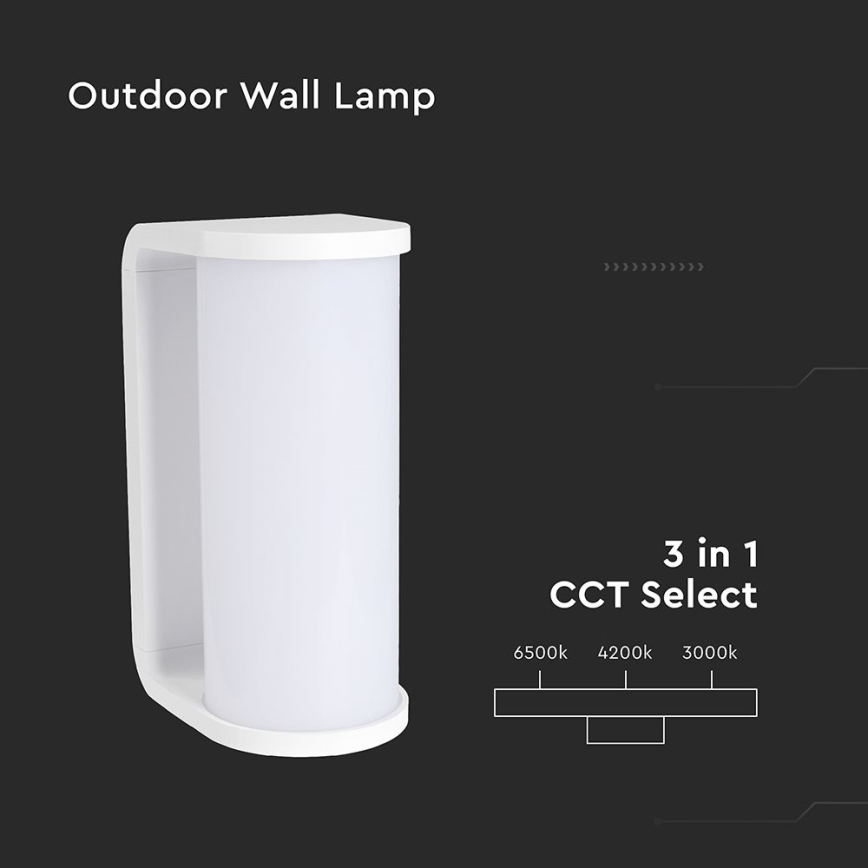LED Väli seinavalgusti LED/12W/230V 3000/4200/6500K IP65 valge