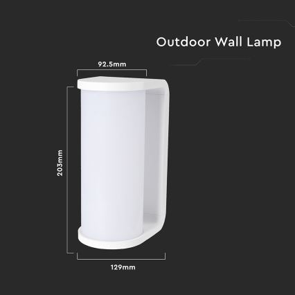 LED Väli seinavalgusti LED/12W/230V 3000/4200/6500K IP65 valge