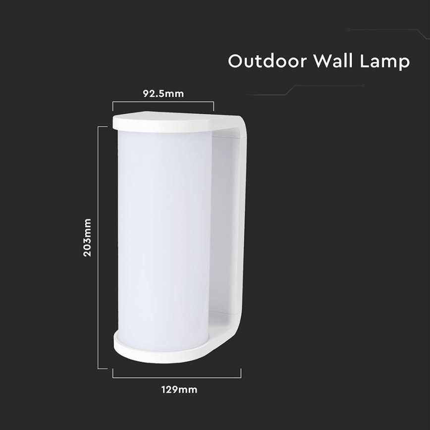LED Väli seinavalgusti LED/12W/230V 3000/4200/6500K IP65 valge