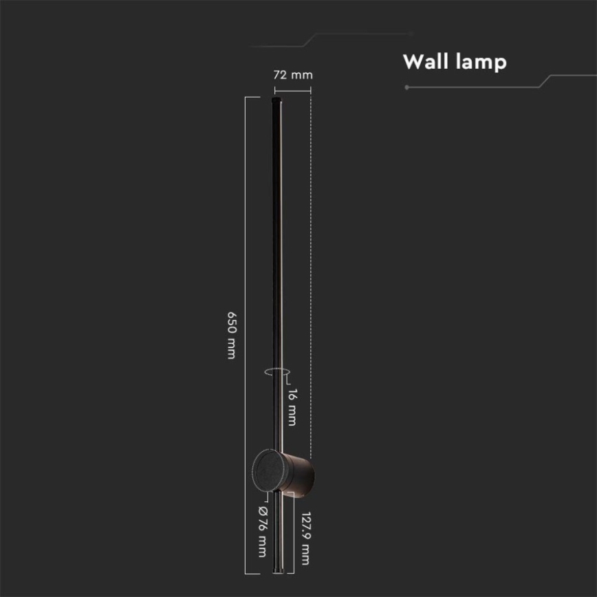 LED Väli seinavalgusti LED/12W/230V 3000K IP65 must