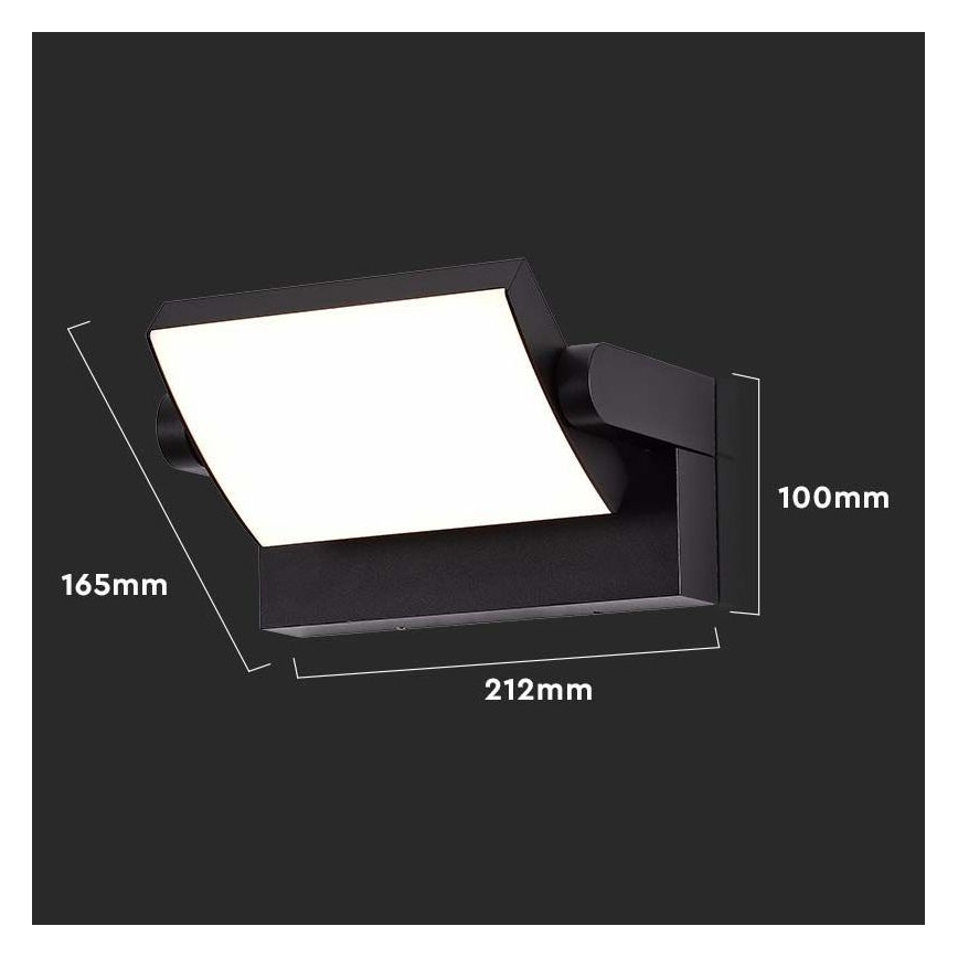 LED Väli seinavalgusti LED/17W/230V 3000K IP65 must