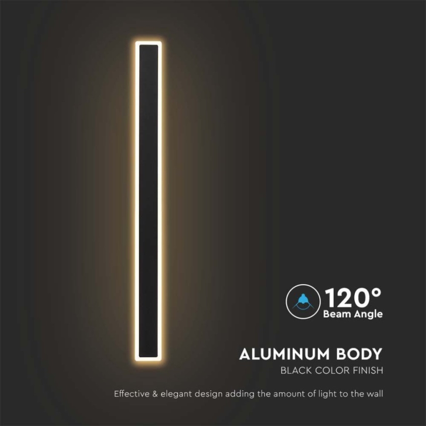 LED Väli seinavalgusti LED/17W/230V 3000K IP65 must