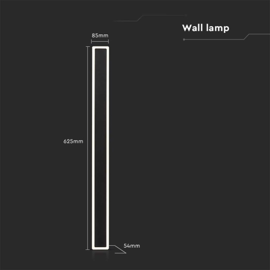 LED Väli seinavalgusti LED/17W/230V 3000K IP65 must