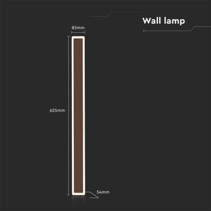 LED Väli seinavalgusti LED/17W/230V 3000K IP65 pruun