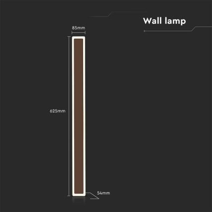 LED Väli seinavalgusti LED/17W/230V 4000K IP65 pruun